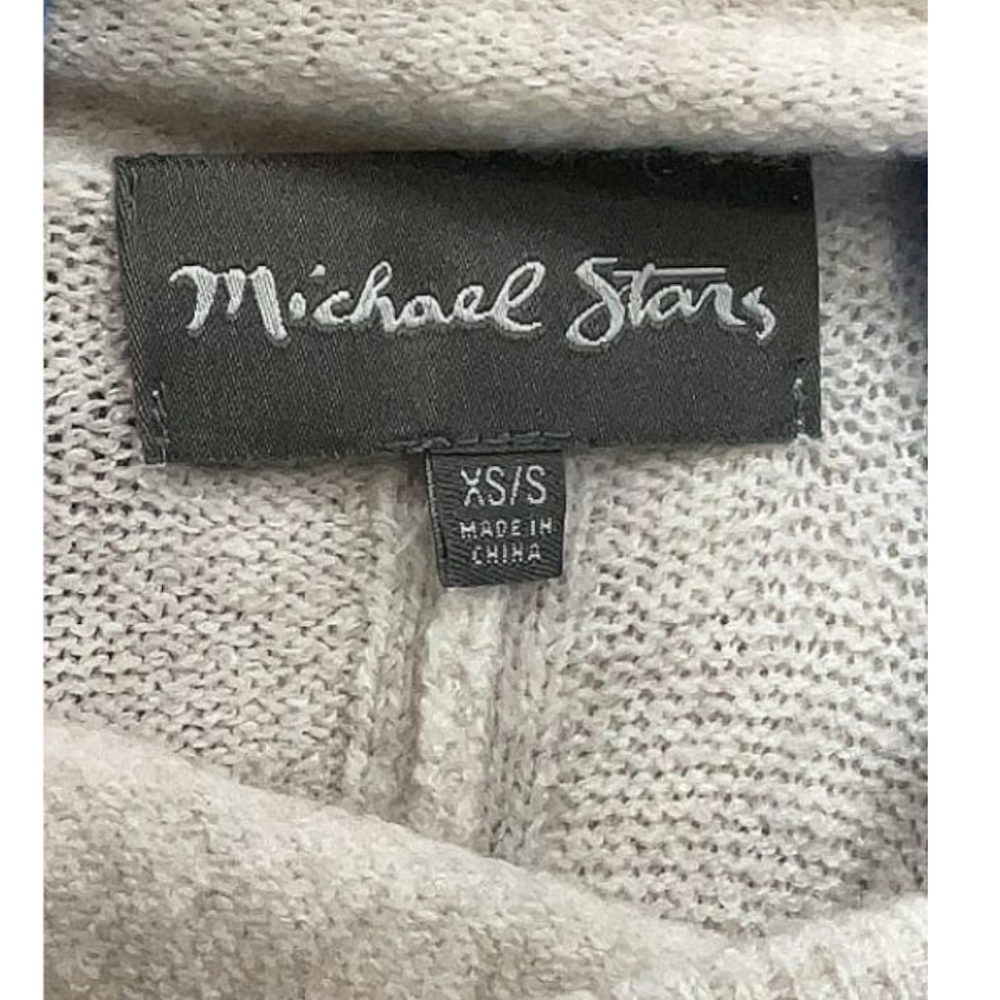 Michael Stars Merino Wool Blend Knit Hooded  Poncho Sweater SZ Small - Picture 6 of 6